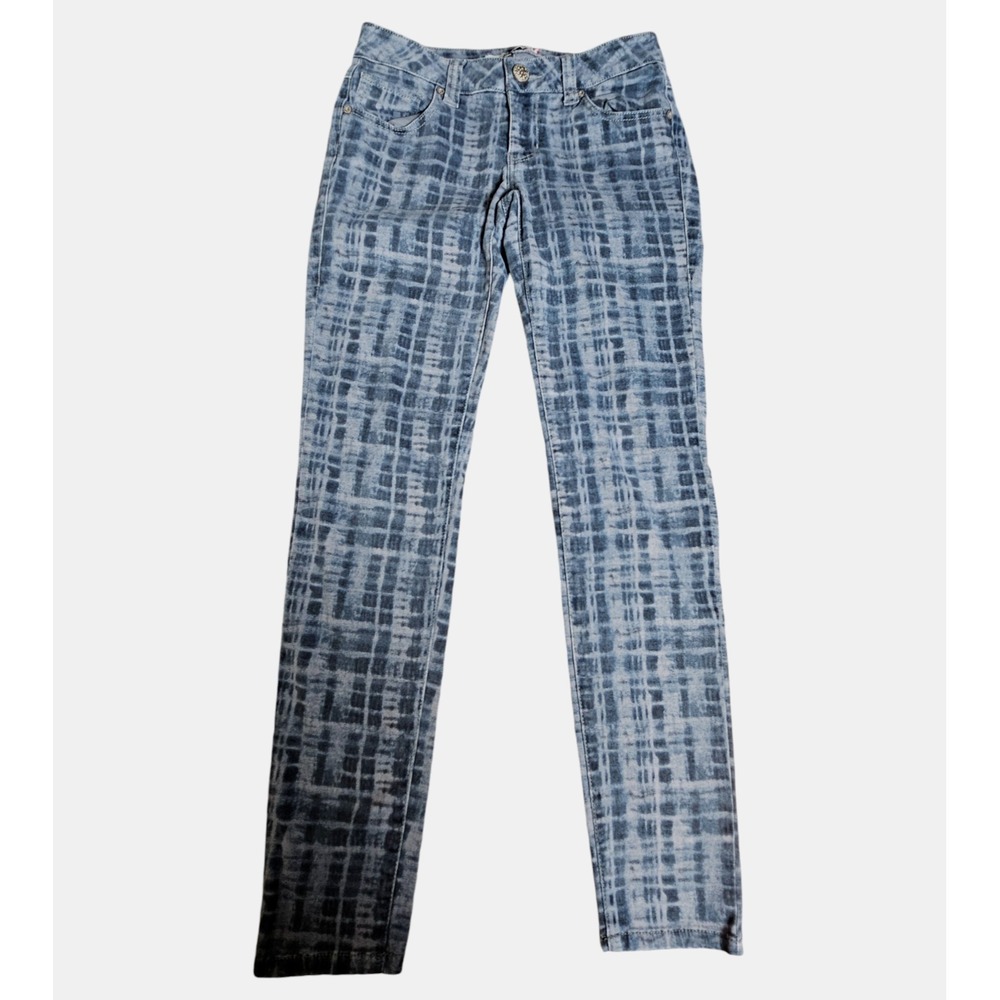 CAbi Jeans Grid Curvy Skinny Womens 2x30 Mid-Rise Printed Cotton Blend #3047
